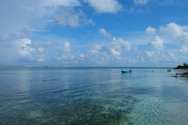 istock Beautiful beach scene at Dhiffushi, Maldives. 1443139605