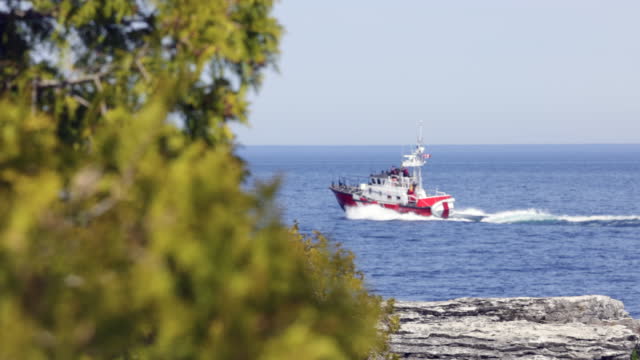 Canadian Coast Guard Vessels, Georgian Bay, Bruce Peninsula National Park, Ontario, Canada