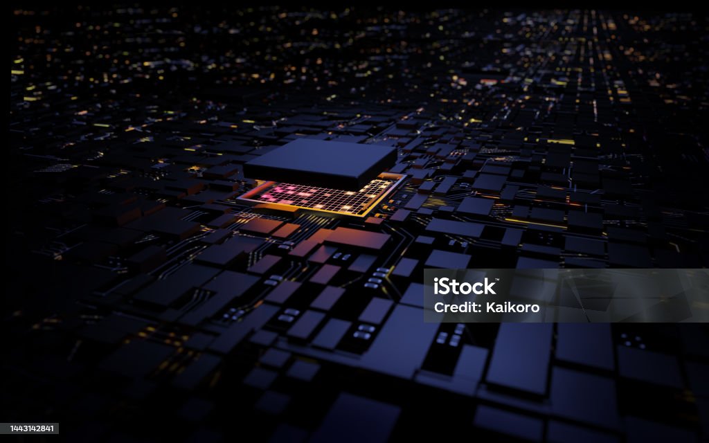 3d Rendering Microprocessor Cpu Chipset Central Processor Unit On The ...