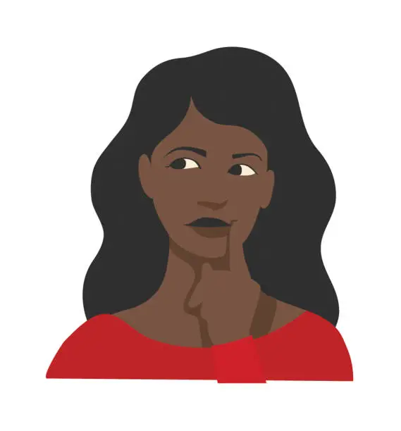 Vector illustration of Woman Thinking