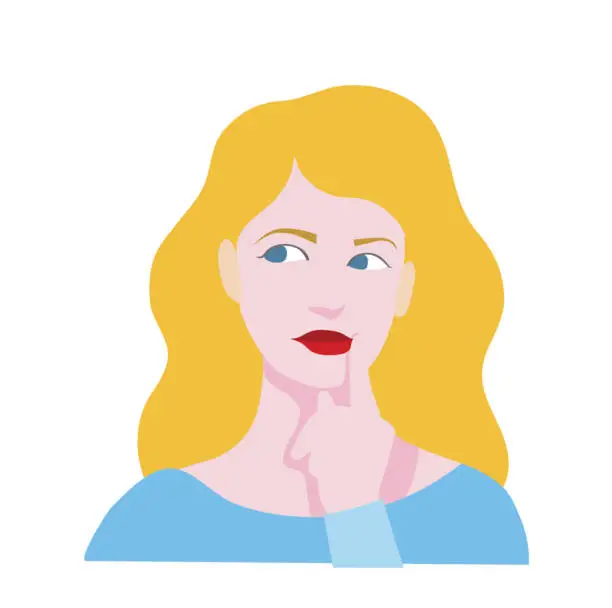 Vector illustration of Woman Thinking