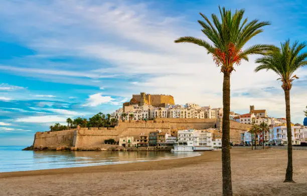 Panorama of Peniscola in Castellon, Spain - Travel landscape