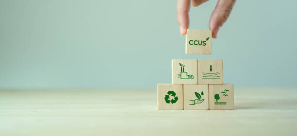 istock Carbon Capture, Utilization and Storage (CCUS) concept. Technology of CO2 capturing and store it underground or use it in other industrial production processes. Net zero target, limit global warming. 1443155939
