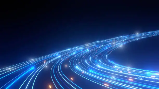 Photo of High Speed Light Streaks internet data lines