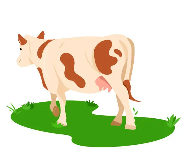 Vector illustration of LittleRunningCow