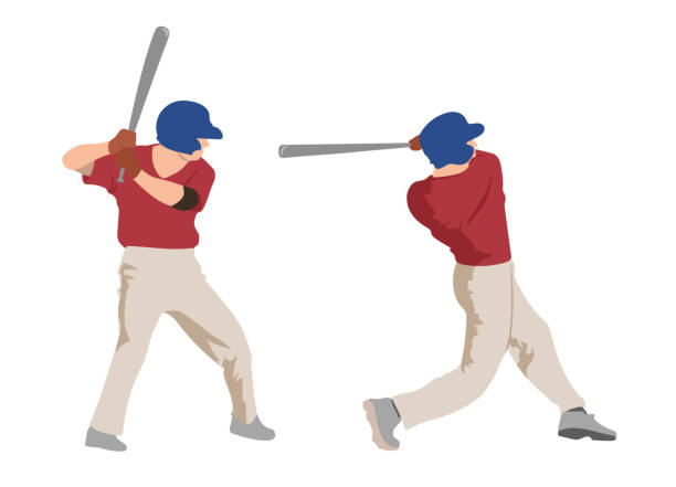 ilustrações de stock, clip art, desenhos animados e ícones de batter up - color image batting illustration technique adult