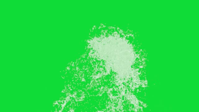 Water splash explosion and Rippling object hitting the water surface on green screen.