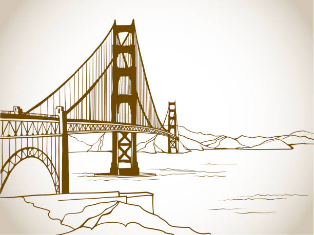 ilustrações, clipart, desenhos animados e ícones de ponte golden gate. são francisco - golden gate bridge bridge san francisco county vector