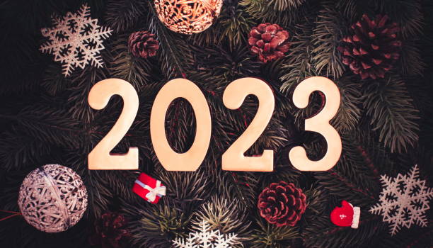 istock Holidays greeting card, frame, banner. New Year 2023. 1443162386