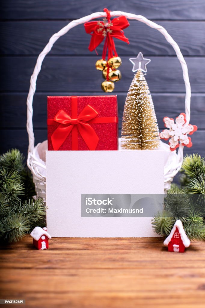 Merry christmas card. Christmas background with xmas tree and sp Merry christmas card. Christmas background with xmas tree and sparkle bokeh lights 2023 Stock Photo