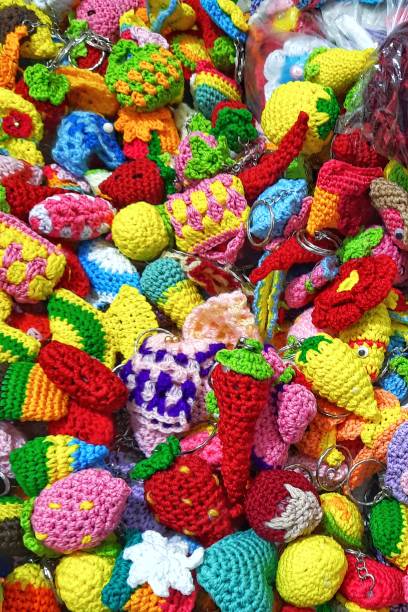 istock Various colors of crochet keychains 1443168668