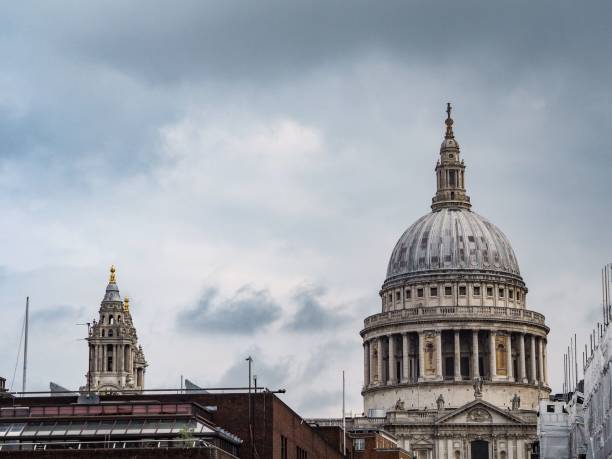 istock Cloudy sky over the buildings in London 1443170218