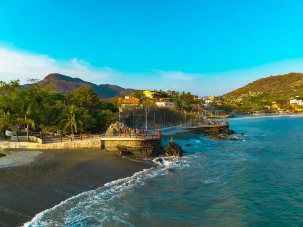 istock Beautiful beach and mountain landscape during summer 1443170779