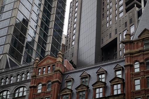 A combination of old and modern buildings in New York City, United States