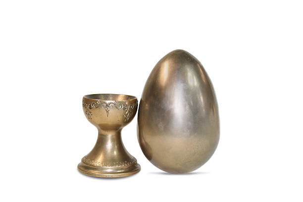 Steel artificial egg stock photo