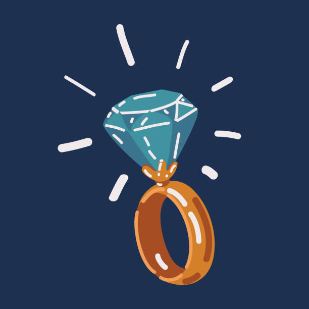 istock Vector illustration of Gold ring with red gemstone. Engagement, marriage proposal, wedding, Valentines Day symbol, romantic love attribute vector illustration on white background 1443176998