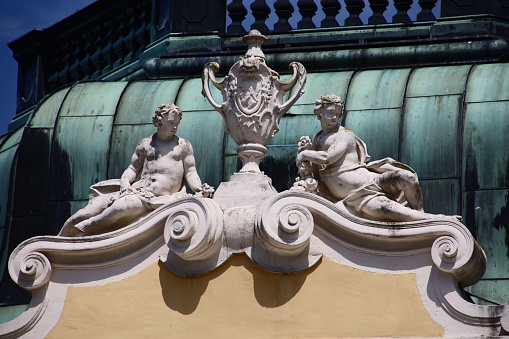 Wonderful scultures in top of a Restaurant in Tiergarten Schoenbrunn