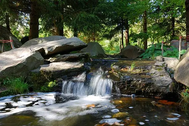 waterfall at japanese garden
