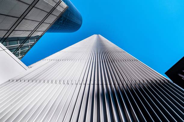istock Low angle shot of a skyscraper in the downtown 1443179552