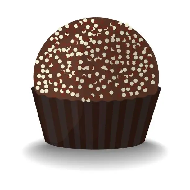 Vector illustration of Traditional brazilian sweets brigadeiros. Chocolate balls decorated with chocolate