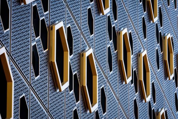 Ceiling with a triangular shaped pattern