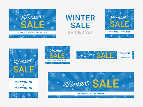 Sale, Winter sale, Banner set.