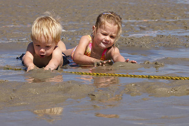 Kids on the Beach stock photo