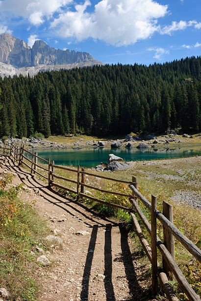 Alpine green lake stock photo