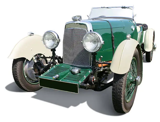 A 1930 Aston Martin International, the classic British sports car. 