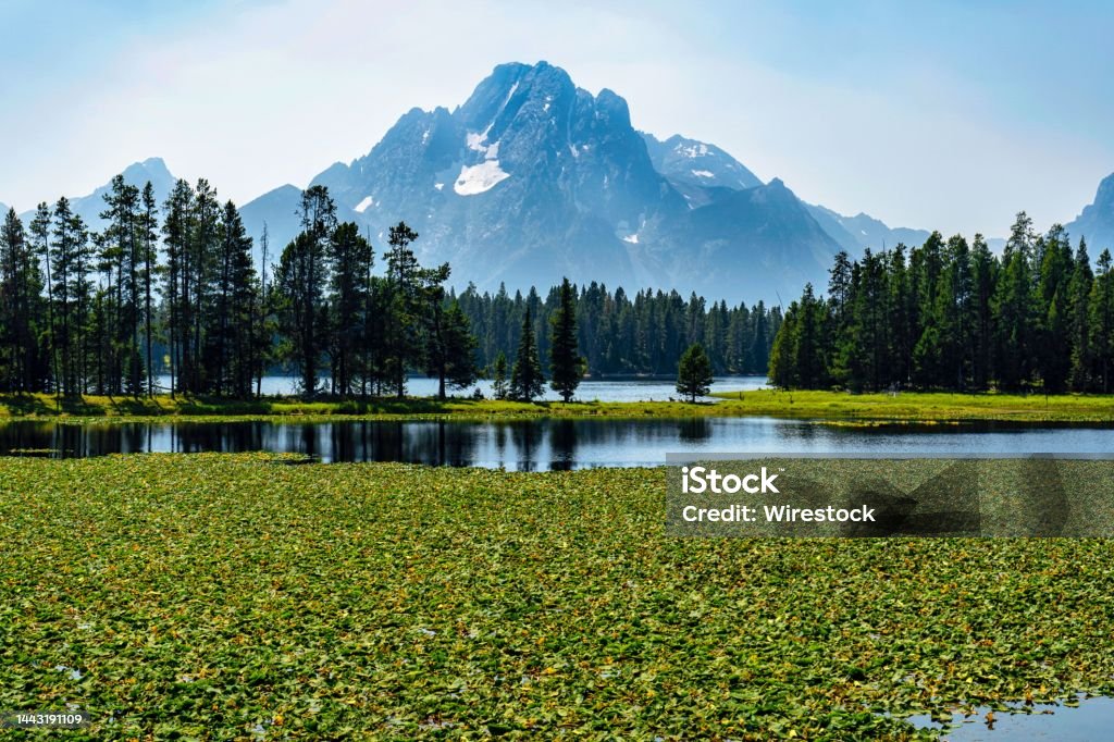 Mesmerizing view of the Mount Moran from the national park, Wyoming, United States A mesmerizing view of the Mount Moran from the national park, Wyoming, United States Mt Moran Stock Photo