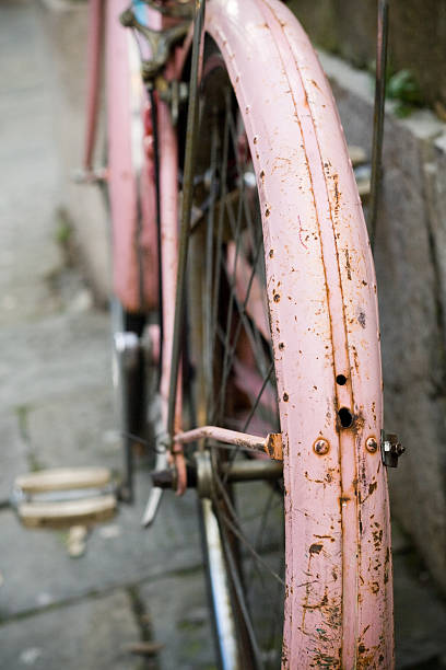 rusty old bike stock photo