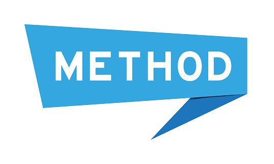 Blue Color Speech Banner With Word Method On White Background Stock ...