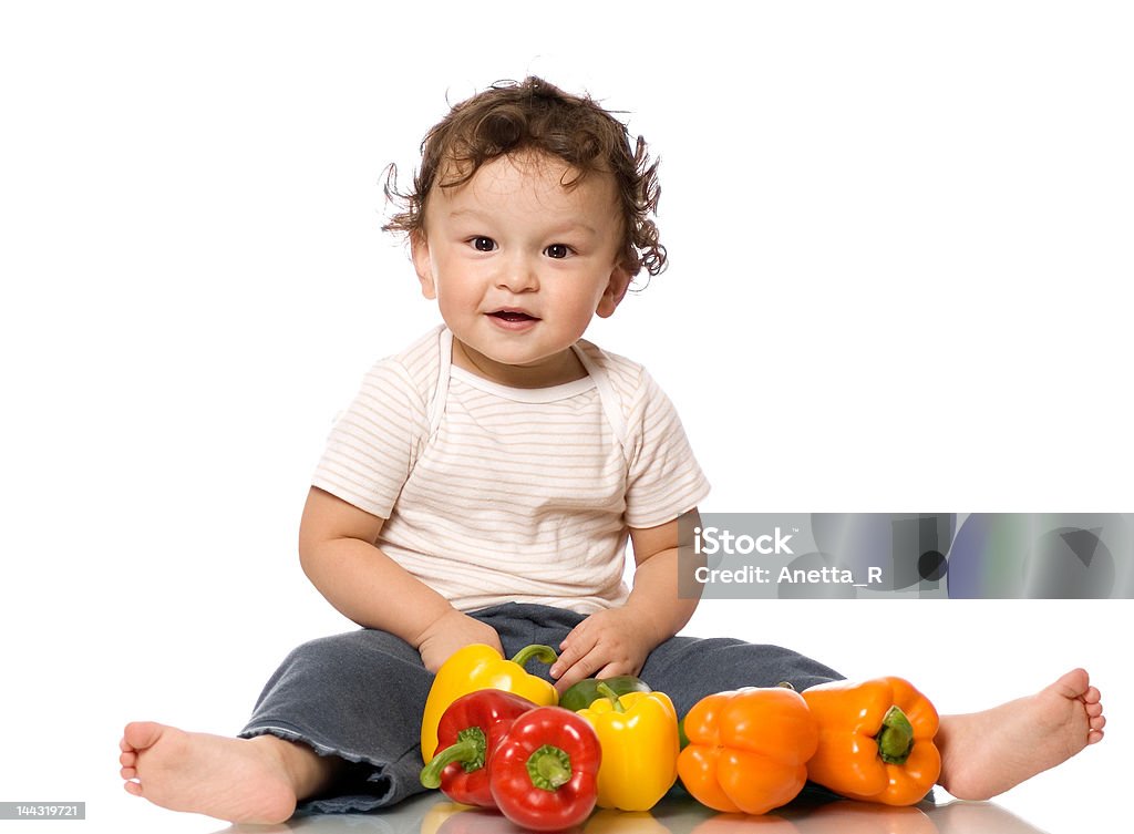 El niño con páprika. - Foto de stock de Bebé libre de derechos