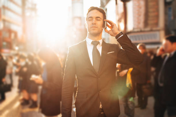 business man on the city