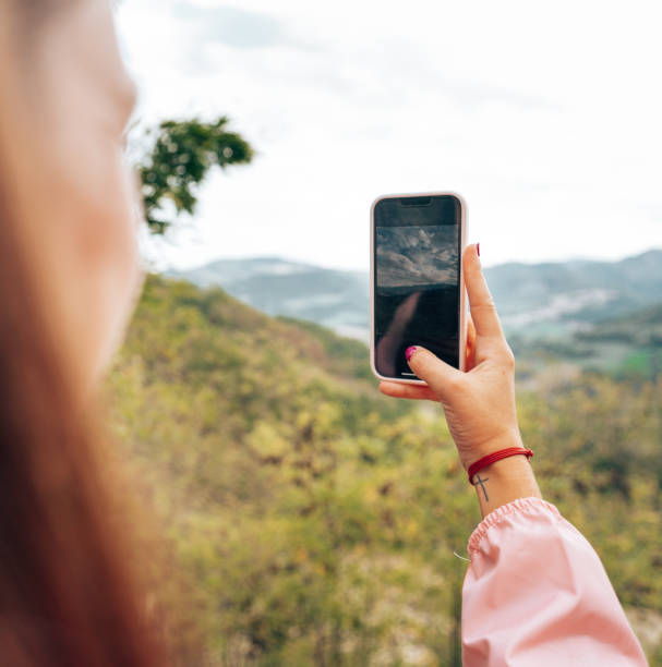 istock hiker take a pic on the nature 1443198340