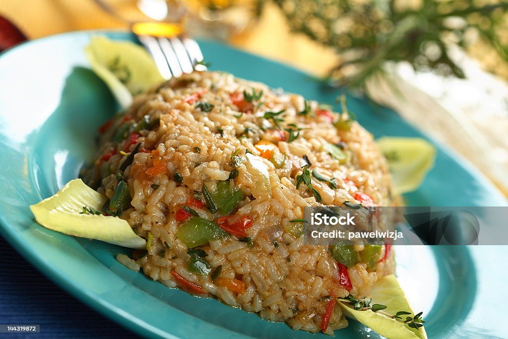 Kräuter-Risotto und Augapfel - Lizenzfrei Arrangieren Stock-Foto