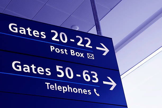 istock Airport Interior - Directions Sign 144320131