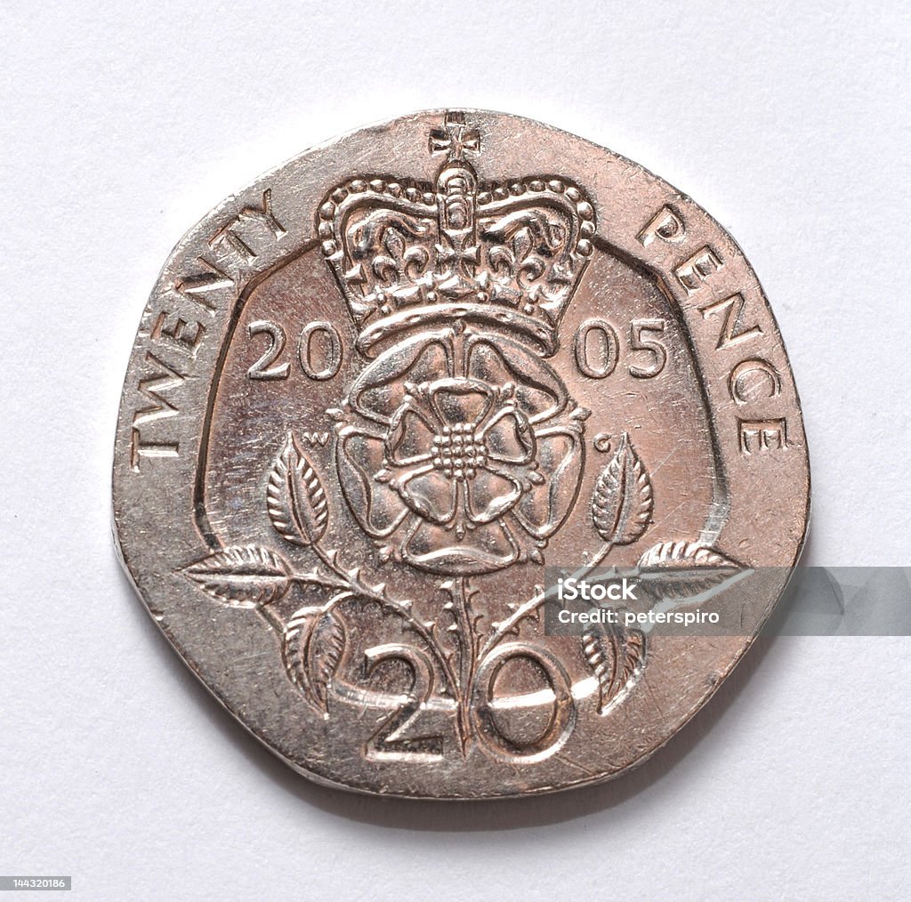 영국 20 펜스 동전 - 로열티 프리 0명 스톡 사진
