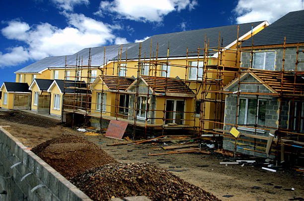 Houses under construction stock photo