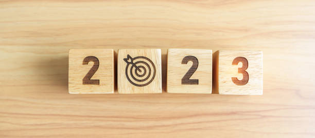 istock 2023 block with dartboard icon. Goal, Target, Resolution, strategy, plan, Action, mission, motivation, and New Year start concepts 1443206132