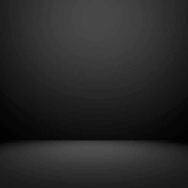 istock Black room background, abstract black background 1443206170