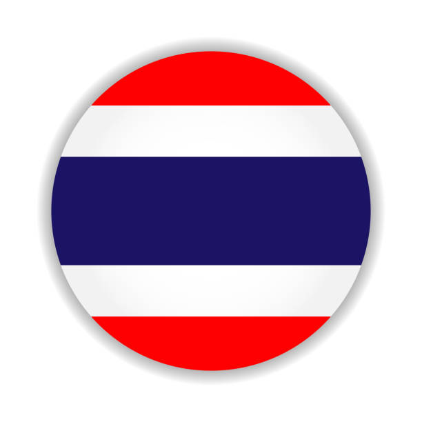 Thailand flag Round flag of Thailand. Vector Illustration. thailand flag round stock illustrations