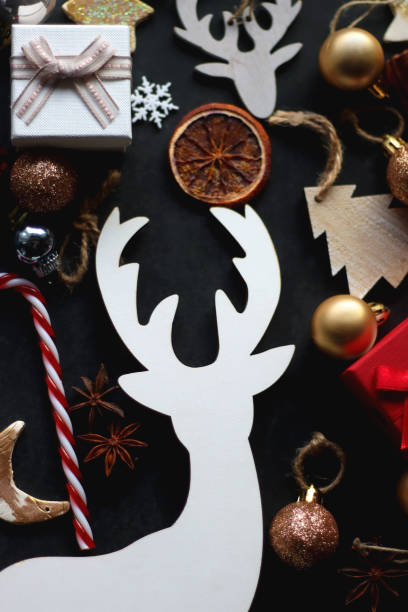 istock Christmas Decorations, Presents and Reindeer 1443207635