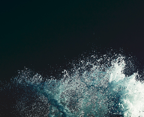 Background with air bubbles in the sea.