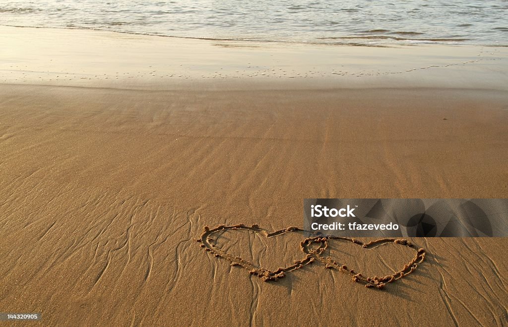 Hearts on the beach - 로열티 프리 당신을 사랑합니다 스톡 사진