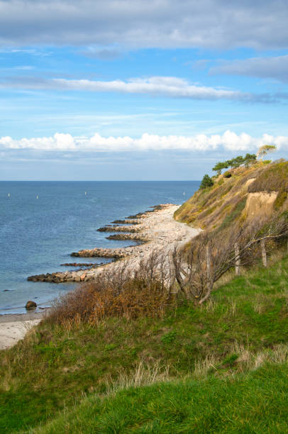 istock Hundested, Denmark on the cliff overlooking the sea. Baltic Sea coast, grassy 1443213731