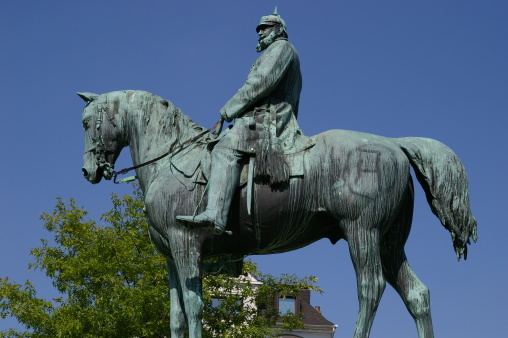 Statue of emperor Wilhelm 1. in Kiel in Germany.