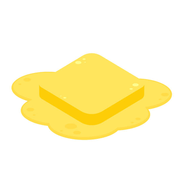 Butter cube vector. Butter on white background. whole butter and melted on a white background. vector illustration. Butter cube vector. Butter on white background. whole butter and melted on a white background. vector illustration. integral stock illustrations