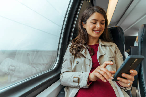 istock Pregnant businesswoman sitting next to window 1443216564