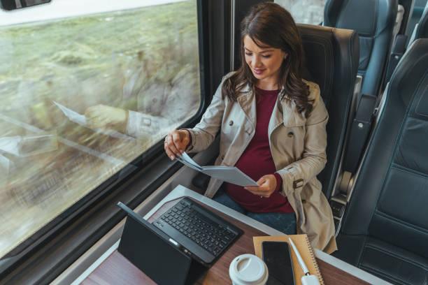 istock Businesswoman reading contract, planning project, brainstorming 1443221694